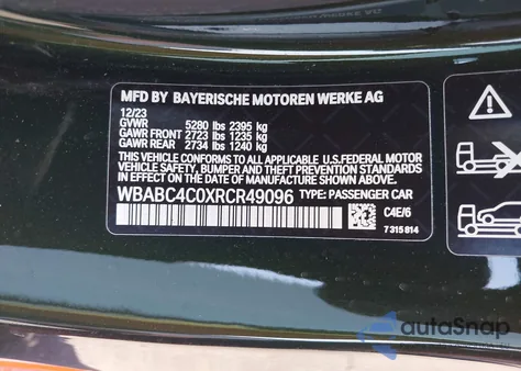 2024 BMW M850I xDrive z USA, uszkodzony, nr VIN WBABC4C0XRCR49096